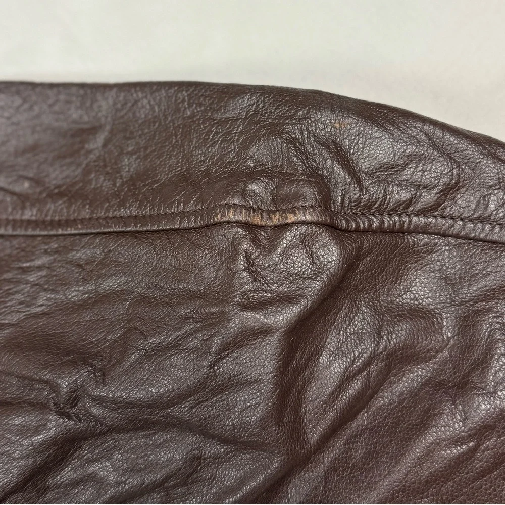 Vtg Vietnam War US Navy Leather G-1 Bomber Jacket Sz 38 Shearling Collar 50s 60s - Picture 14 of 16